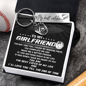 Wrapsify Personalized Baseball Glove Keychain Sporting Goods Athletics - Baseball Gift For Girlfriend - Gkax13001