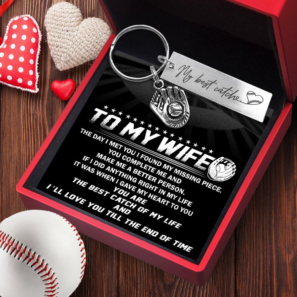 Baseball Glove Keychain - To My Wife - The Day I Met You I Found My Missing Piece - Gkax15001