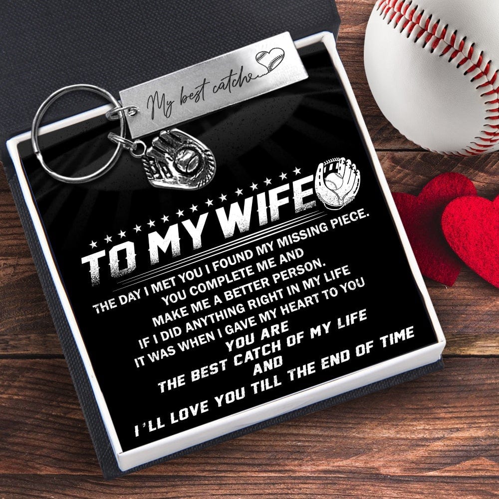 Baseball Glove Keychain - To My Wife - The Day I Met You I Found My Missing Piece - Gkax15001