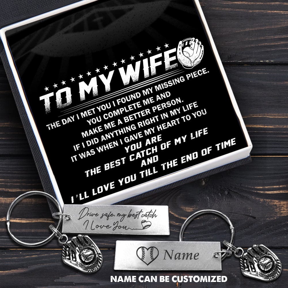 Baseball Glove Keychain - To My Wife - The Day I Met You I Found My Missing Piece - Gkax15002