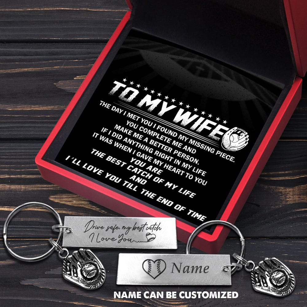 Baseball Glove Keychain - To My Wife - The Day I Met You I Found My Missing Piece - Gkax15002