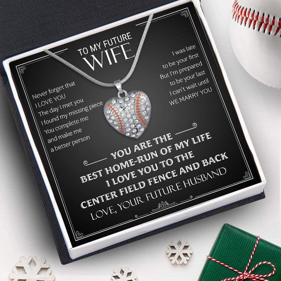 Baseball Heart Necklace - Baseball - To My Future Wife - I Found My Missing Piece - Gnd25004