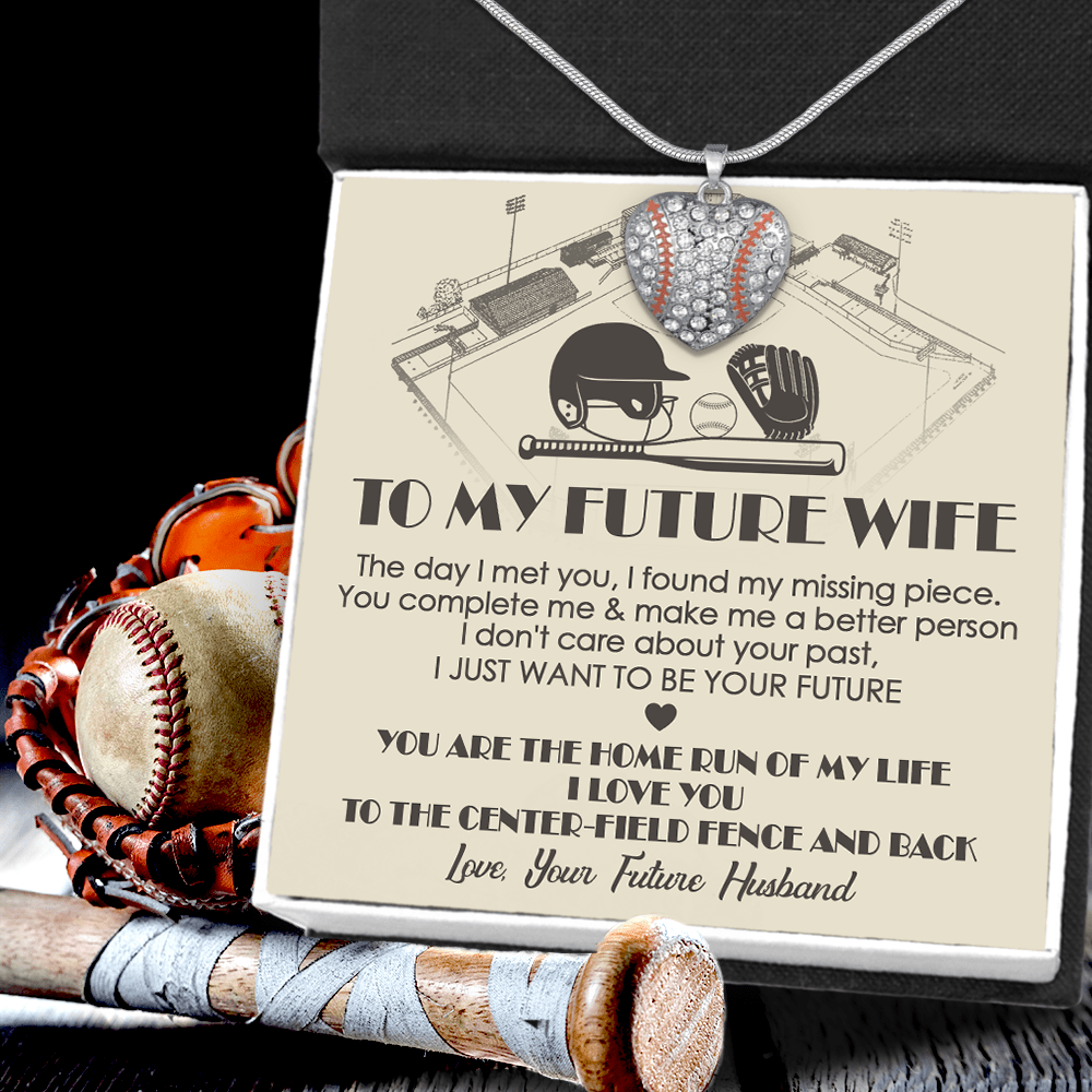 Baseball Heart Necklace - Baseball - To My Future Wife - The day I Met You, I Found My Missing Piece - Gnd25009