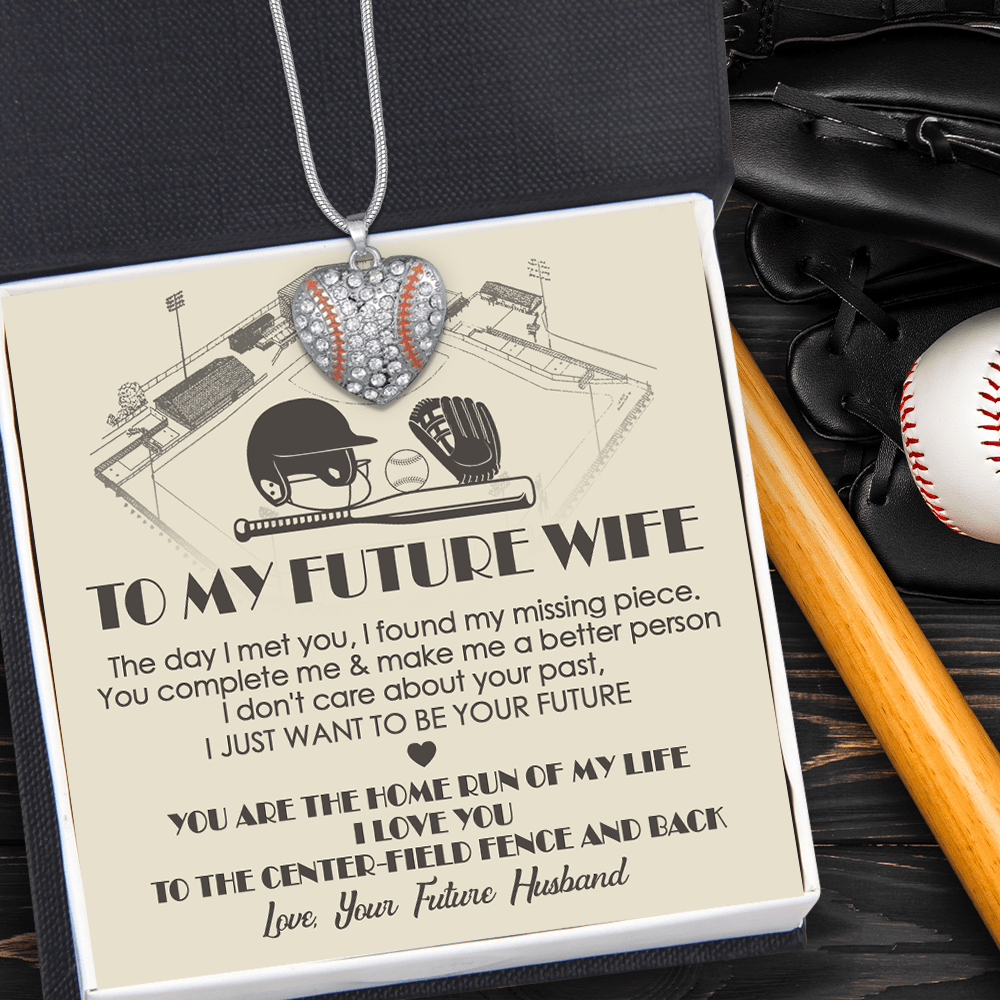 Baseball Heart Necklace - Baseball - To My Future Wife - The day I Met You, I Found My Missing Piece - Gnd25009