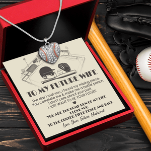 Baseball Heart Necklace - Baseball - To My Future Wife - The day I Met You, I Found My Missing Piece - Gnd25009