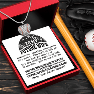 Baseball Heart Necklace - Baseball - To My Future Wife - You Are The Home Run Of My Life - Gnd25008