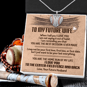 Baseball Heart Necklace - Baseball - To My Future Wife - You Are The Home Run Of My Life - Gnd25010