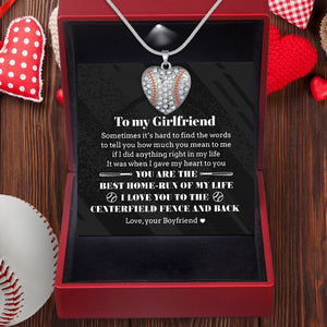 Baseball Heart Necklace - Baseball - To My Girlfriend - I Gave My Heart To You - Gnd13019