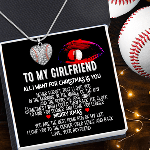 Baseball Heart Necklace - Baseball - To My Girlfriend - Never Forget That I Love You - Gnd13022