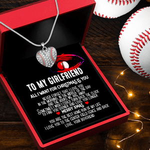 Baseball Heart Necklace - Baseball - To My Girlfriend - Never Forget That I Love You - Gnd13022