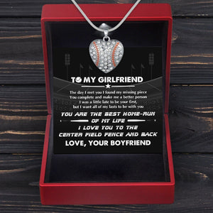Baseball Heart Necklace - Baseball - To My Girlfriend - The Day I Met You I Found My Missing Piece - Gnd13018