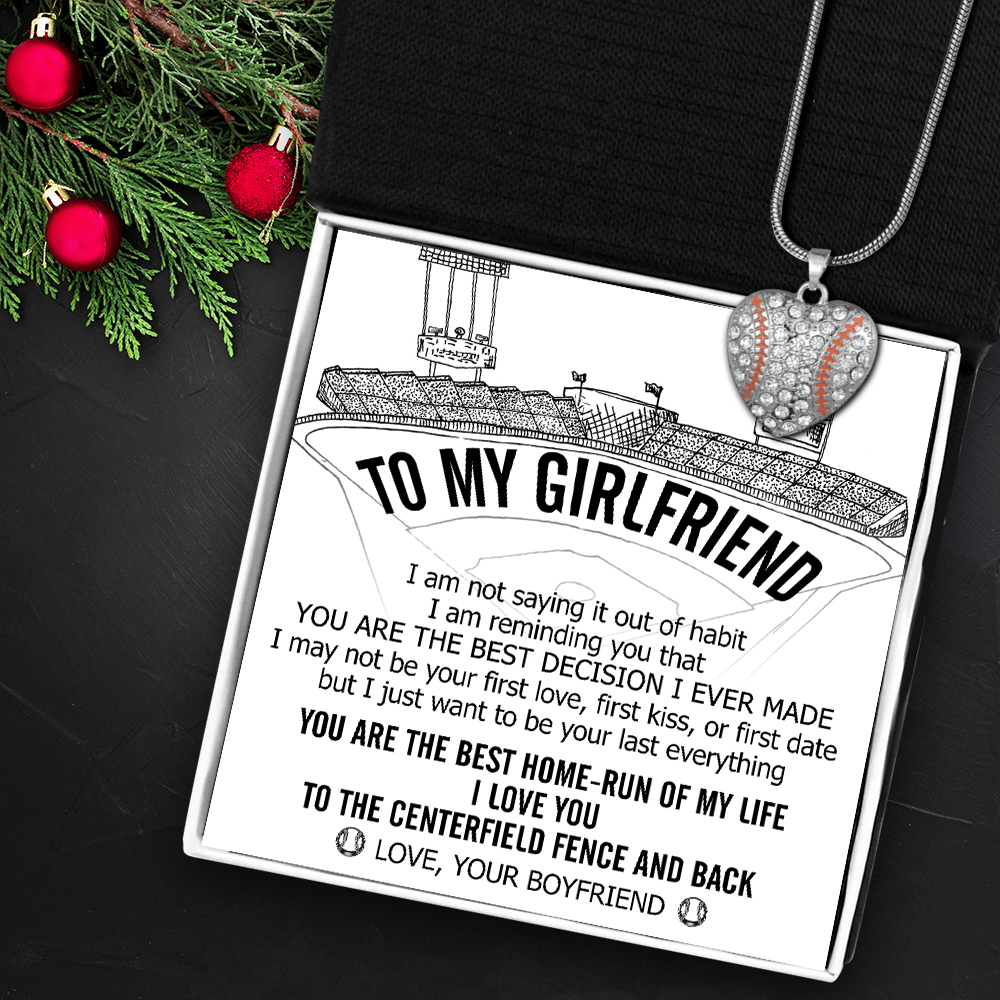 Baseball Heart Necklace - Baseball - To My Girlfriend - When I Tell You I Love You - Gnd13013