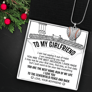 Baseball Heart Necklace - Baseball - To My Girlfriend - When I Tell You I Love You - Gnd13013