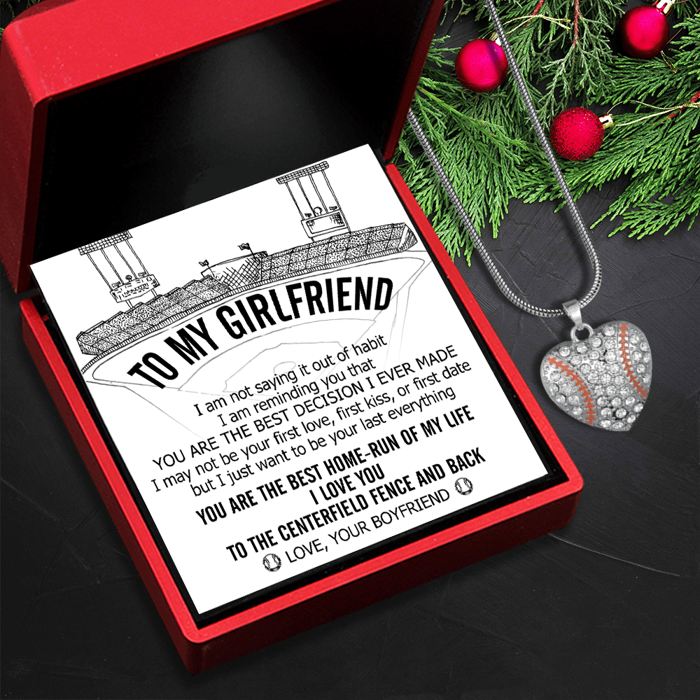 Baseball Heart Necklace - Baseball - To My Girlfriend - When I Tell You I Love You - Gnd13013