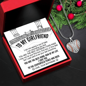 Baseball Heart Necklace - Baseball - To My Girlfriend - When I Tell You I Love You - Gnd13013
