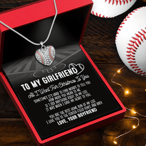 Baseball Heart Necklace - Baseball - To My Girlfriend - You Are The Best Home Run Of My Life - Gnd13021