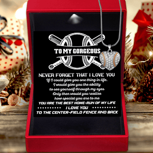Baseball Heart Necklace - Baseball - To My Gorgeous - How Special You Are To Me - Gnd13012