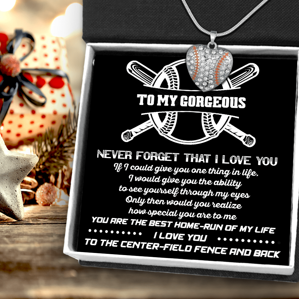 Baseball Heart Necklace - Baseball - To My Gorgeous - How Special You Are To Me - Gnd13012