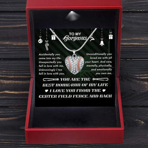 Baseball Heart Necklace - Baseball - To My Gorgeous - Unexpectedly You Fell In Love With Me - Gnd13006