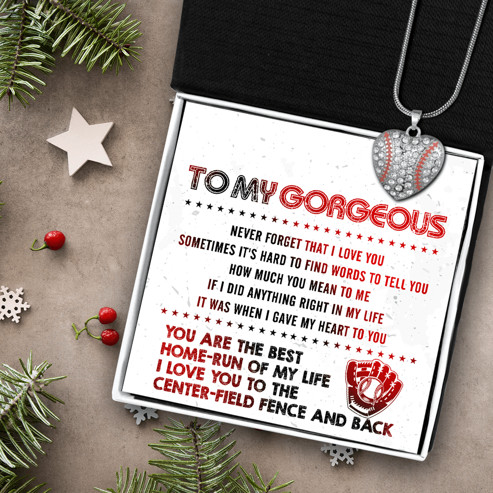 Baseball Heart Necklace - Baseball - To My Gorgeous - You Are The Best Home-run Of My Life - Gnd13011