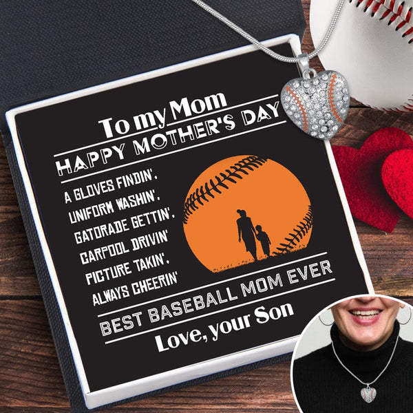 Baseball Heart Necklace - Baseball - to My Mom - Happy Mother's Day - Gnd19007 LED Light Box +