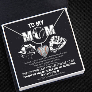 Baseball Heart Necklace - Baseball - To My Mom - I'm Proud To Be Your Son - Gnd19013