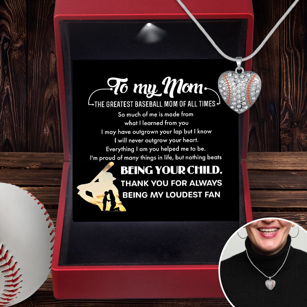 Baseball Heart Necklace - Baseball - to My Mom - Thank You for Not Giving Up on Me When I Didn't Win - Gnd19009 Standard Box