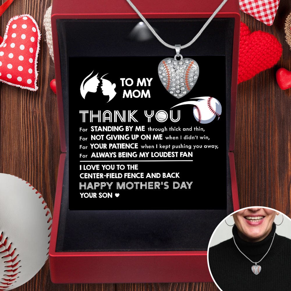 Baseball Heart Necklace - Baseball - to My Mom - Happy Mother's Day - Gnd19007 LED Light Box +