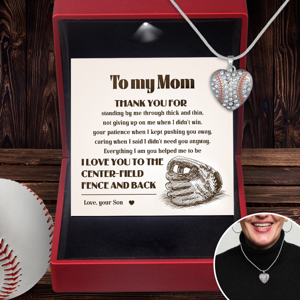 Baseball Heart Necklace - Baseball - To My Mom - I Am So Grateful