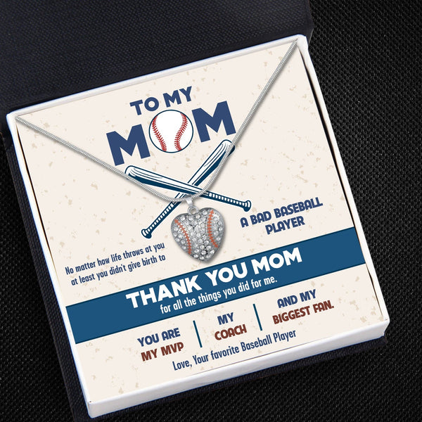 Baseball Heart Necklace - Baseball - to My Mom - Thank You for Not Giving Up on Me When I Didn't Win - Gnd19009 Standard Box