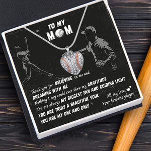 Baseball Heart Necklace - Baseball - To My Mom - You Are My One And Only - Gnd19005