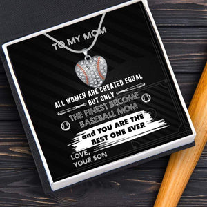 Baseball Heart Necklace - Baseball- To My Mom - You Are The Best One Ever - Gnd19002