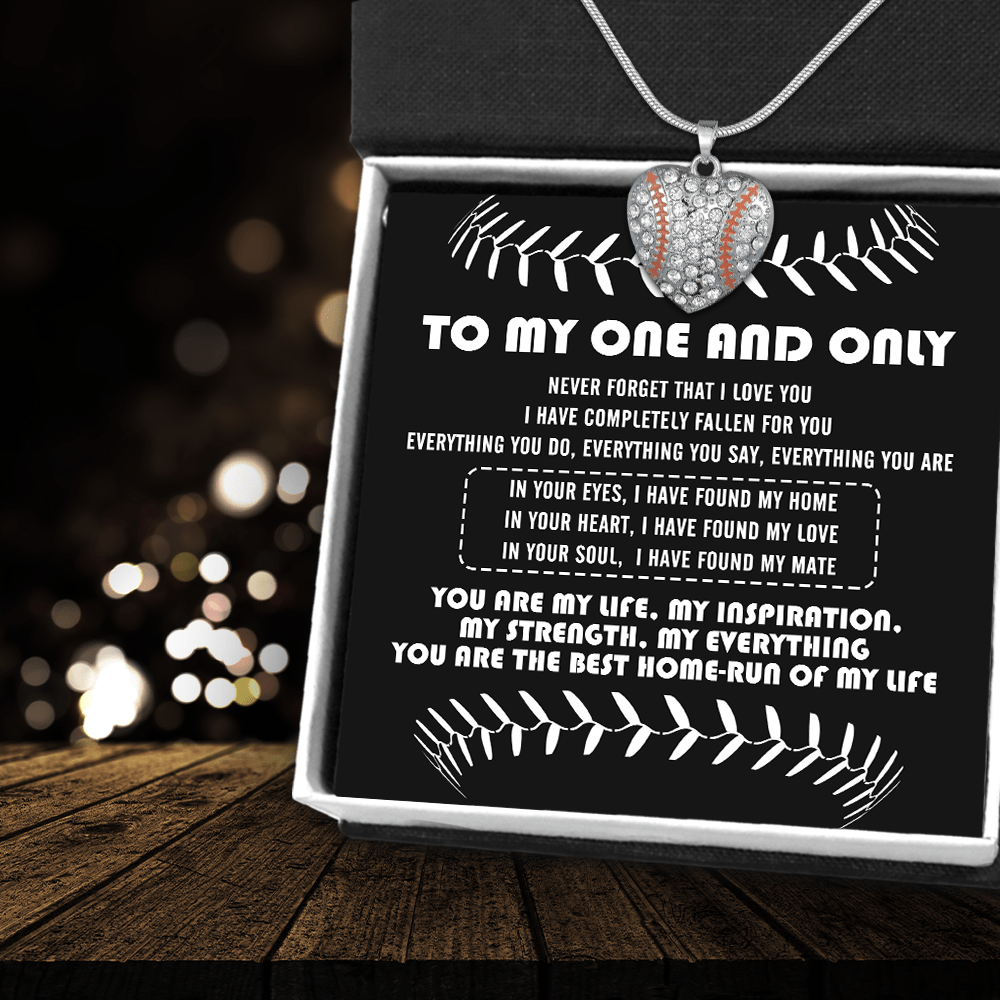 Baseball Heart Necklace - Baseball - To My One And Only - You Are My Life, My Inspiration - Gnd13016