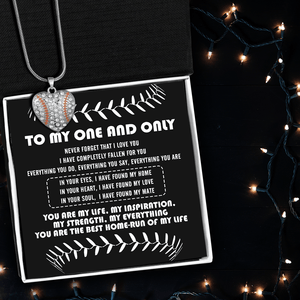Baseball Heart Necklace - Baseball - To My One And Only - You Are My Life, My Inspiration - Gnd13016