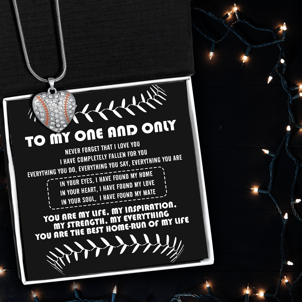 Baseball Heart Necklace - Baseball - To My One And Only - You Are My Life, My Inspiration - Gnd13016