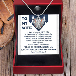 Baseball Heart Necklace - Baseball - To My Wife - Being With You Keeps Me Alive - Gnd15022