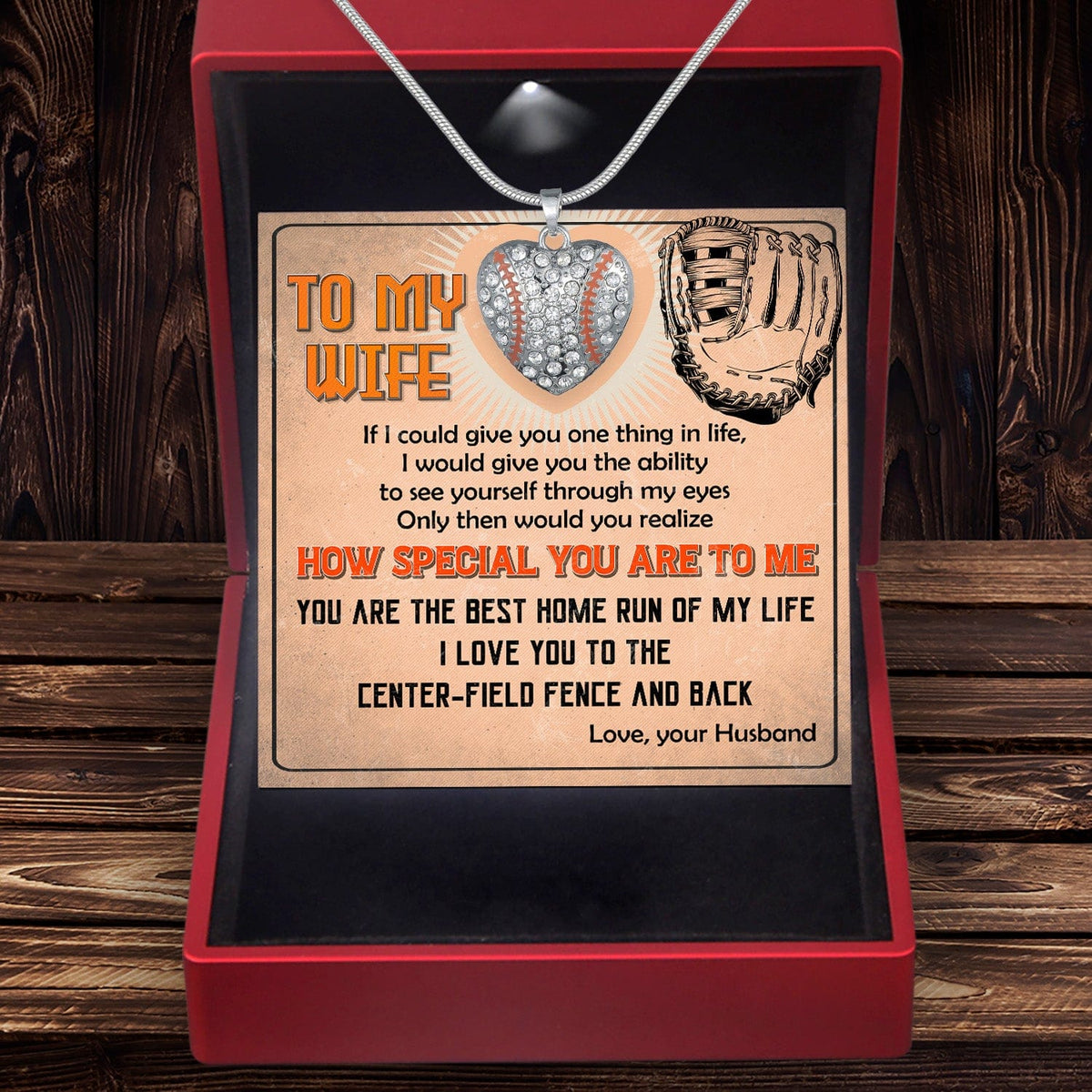 Baseball Heart Necklace - Baseball - To My Wife - How Special You Are To Me - Gnd15021