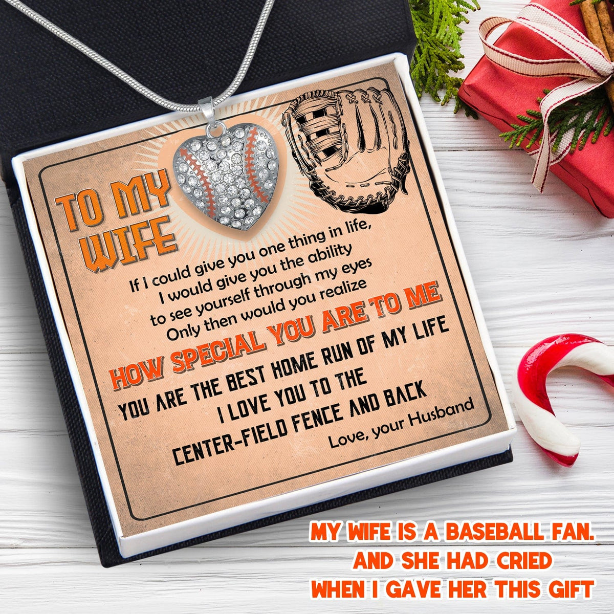 Baseball Heart Necklace - Baseball - To My Wife - How Special You Are To Me - Gnd15021