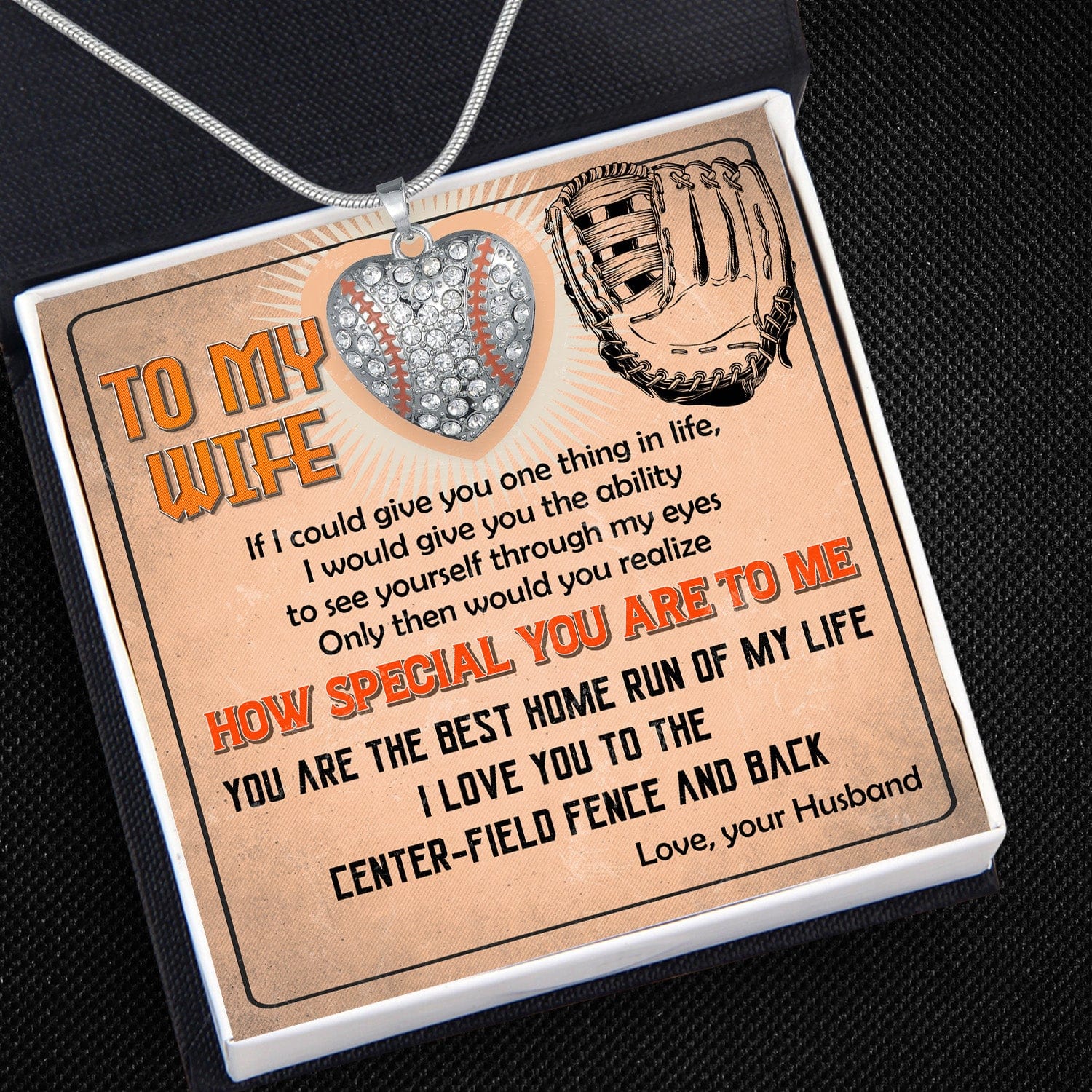 Baseball Heart Necklace - Baseball - To My Wife - How Special You Are To Me - Gnd15021