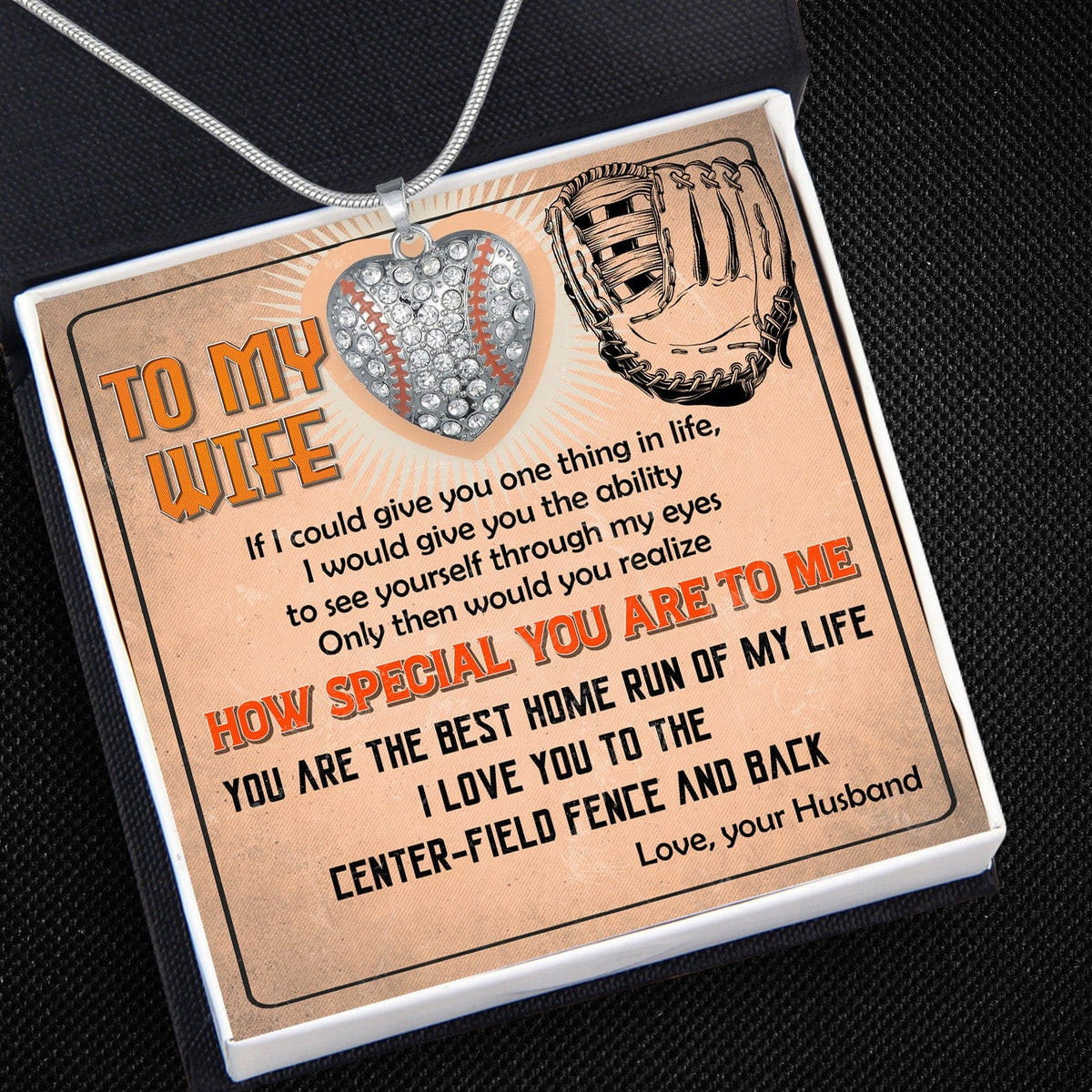 Baseball Heart Necklace - Baseball - To My Wife - How Special You Are To Me - Gnd15021