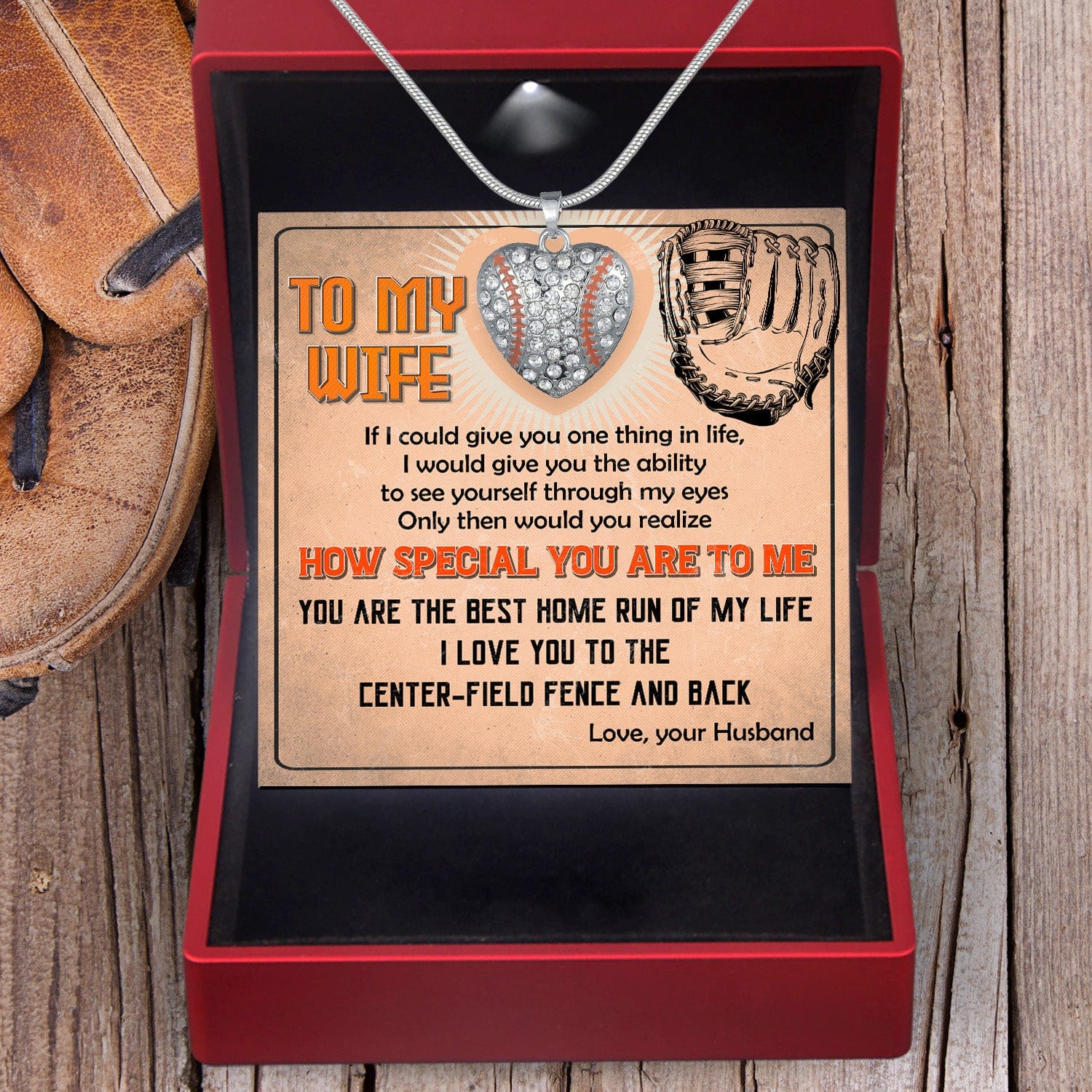 Baseball Heart Necklace - Baseball - To My Wife - How Special You Are To Me - Gnd15021