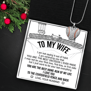 Baseball Heart Necklace - Baseball - To My Wife - I Just Want To Be Your Last Everything - Gnd15009