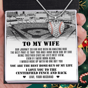 Baseball Heart Necklace - Baseball - To My Wife - I Would Hook Up With No One But You - Gnd15010