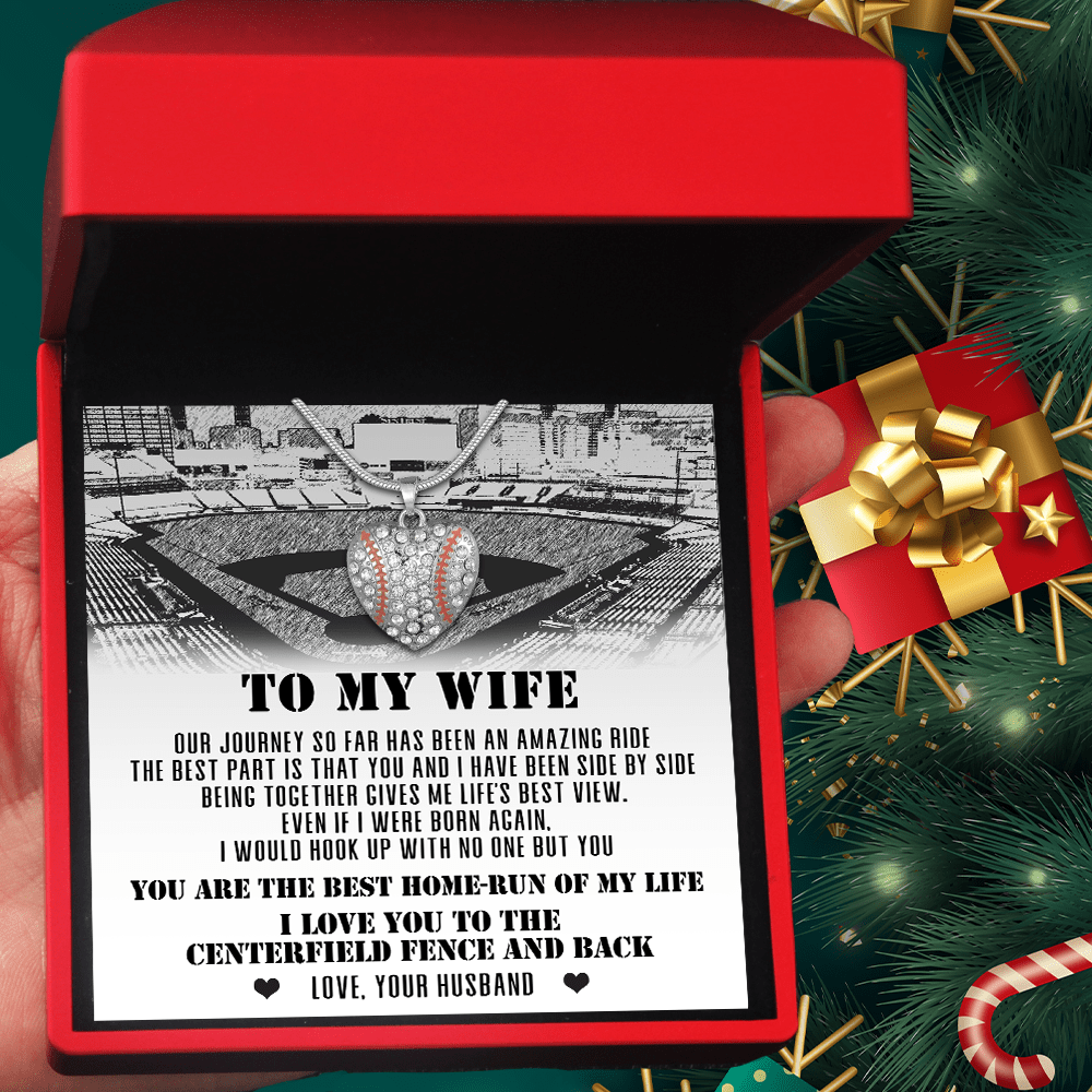 Baseball Heart Necklace - Baseball - To My Wife - I Would Hook Up With No One But You - Gnd15010