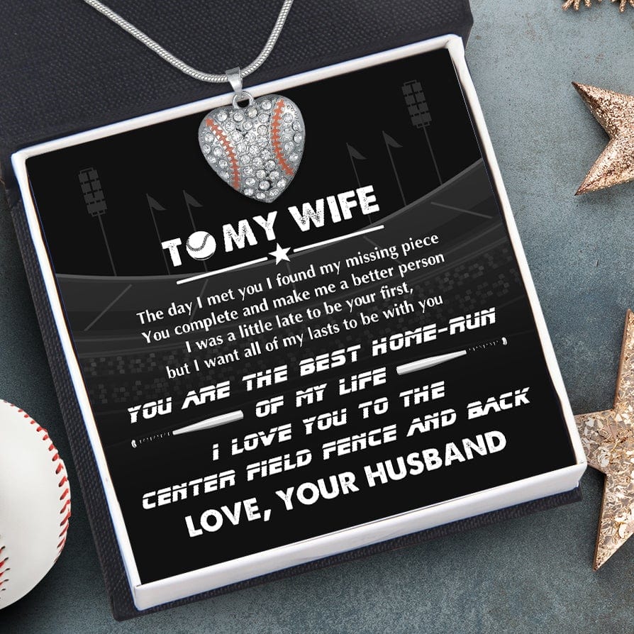 Baseball Heart Necklace - Baseball - To My Wife - The Day I Met You I Found My Missing Piece - Gnd15012
