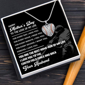 Baseball Heart Necklace - Baseball - To My Wife - You Are The Best Home - Run Of My Life - Gnd15004