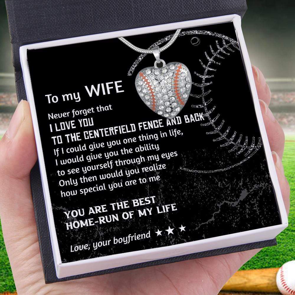 Baseball Heart Necklace - Baseball - To My Wife - You Are The Best Home - Run Of My Life - Gnd15005