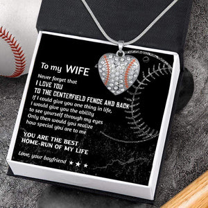 Baseball Heart Necklace - Baseball - To My Wife - You Are The Best Home - Run Of My Life - Gnd15005