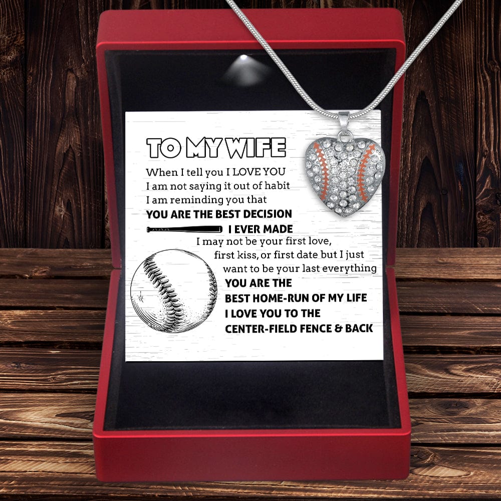 Baseball Heart Necklace - Baseball - To My Wife - You Are The Best Home-Run Of My Life - Gnd15016