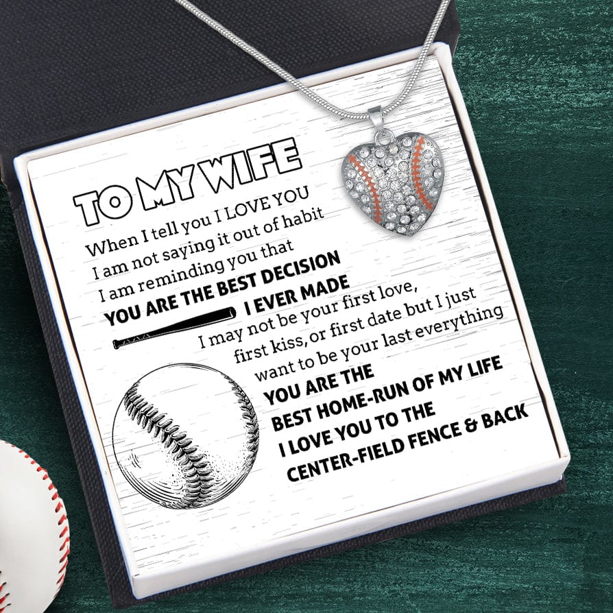 Baseball Heart Necklace - Baseball - To My Wife - You Are The Best Home-Run Of My Life - Gnd15016